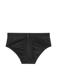 Эффектные сатиновые трусики Victoria's Secret art581463 (Черный, размер M)