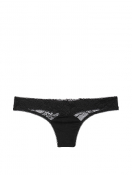 Кружевные трусики тонг Victoria's Secret art285062 (Черный, размер L)