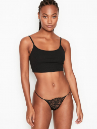 Ефектні мереживні трусики стрінги Victorias Secret art817548 (Чорний, розмір L)
