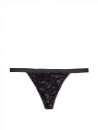 Бархатные трусики Victoria's Secret с V-образным вырезом art895570 (Черный, размер L)