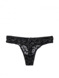 Кружевные трусики тонг Victoria's Secret art242962 (Черный, размер XL)