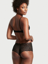 Трусики шортики Victoria's Secret кружевные 1159759881 (Черный, XL)