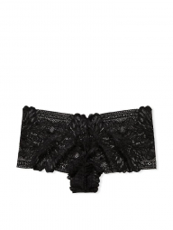 Трусики шортики Victoria's Secret кружевные 1159759881 (Черный, XL)