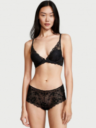 Трусики шортики Victoria's Secret кружевные 1159767841 (Черный, L)