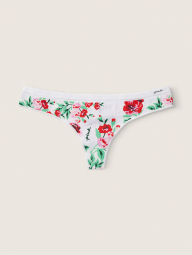 Трусики тонг Victoria's Secret Pink с цветочным принтом 1159768356 (Белый, XS)