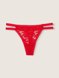 Женские кружевные трусики тонг Victoria's Secret 1159769507 (Красный, M)
