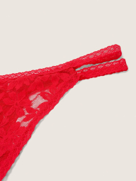 Женские кружевные трусики тонг Victoria's Secret 1159769507 (Красный, M)