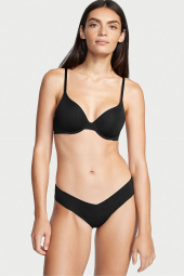 Бесшовные трусики тонг Victoria's Secret с шиммером 1159768634 (Черный, XS)