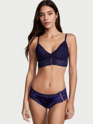 Женские кружевные трусики Victoria's Secret чики с бархатом 1159768688 (Фиолетовый, S)
