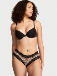 Женские трусики чики Victoria's Secret с кружевом 1159770031 (Леопардовый/Черный, L)
