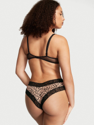 Женские трусики чики Victoria's Secret с кружевом 1159770031 (Леопардовый/Черный, L)