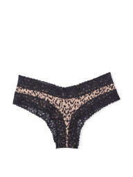 Женские трусики чики Victoria's Secret с кружевом 1159770031 (Леопардовый/Черный, L)