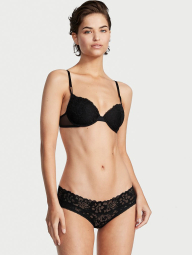 Кружевные трусики хипхаггеры Victoria's Secret 1159768816 (Черный, M)