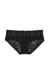 Кружевные трусики хипхаггеры Victoria's Secret 1159768816 (Черный, M)