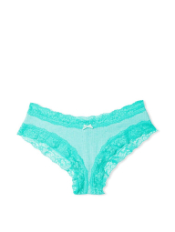 Женские трусики чики Victoria's Secret с кружевом 1159769374 (Бирюзовый, L)