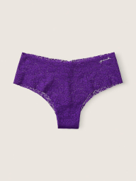 Бесшовные трусики чикстеры Victoria's Secret Pink кружевные 1159770057 (Фиолетовый, M)