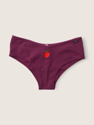 Женские трусики чикстеры Victoria's Secret Pink в рубчик с вышивкой 1159770062 (Фиолетовый, M)