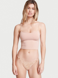 Кружевные трусики бикини Victoria's Secret 1159770645 (Бежевый, XS)