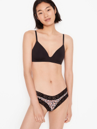 Женские трусики чики Victoria's Secret с кружевом 1159770962 (Леопардовый/Черный, XL)
