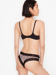 Женские трусики чики Victoria's Secret с кружевом 1159770962 (Леопардовый/Черный, XL)