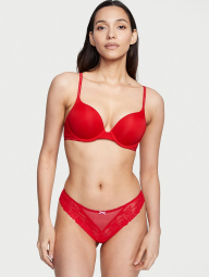 Эффектные трусики тонг Victoria's Secret с кружевом 1159771482 (Красный, M)