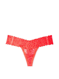 Трусики тонг с цветочным кружевом Victoria's Secret 1159777843 (Оранжевый, XXL)
