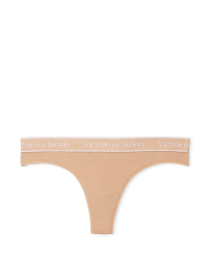 Женские трусики тонг Victoria's Secret с логотипом 1159776375 (Бежевый, XL)