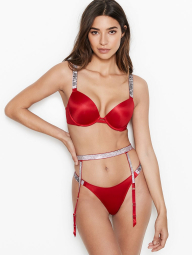 Стильные трусики со стразами Victoria's Secret бразилианы 1159779226 (Красный, M)