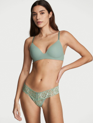 Женские кружевные трусики Victoria's Secret тонг с переплетением 1159779414 (Зеленый, S)