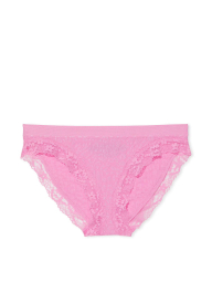 Трусики Victoria's Secret бикини с кружевом 1159781205 (Розовый, XS)