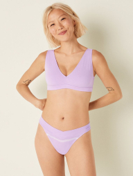 Женские трусики тонг Victoria's Secret Pink с логотипом 1159786523 (Сиреневый, XL)