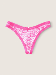 Женские кружевные трусики тонг Victoria's Secret Pink 1159786572 (Розовый, XL)