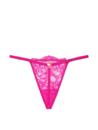 Кружевные женские трусики стринги Victoria's Secret 1159789918 (Розовый, M)