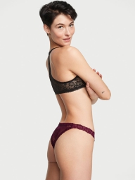 Женские кружевные трусики бразилиана Victoria's Secret 1159792086 (Бордовый, XL)