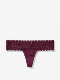 Бордовые кружевные трусики Victorias Secret стринги art396212 (размер XS)