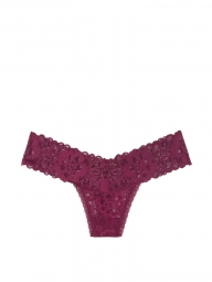 Кружевные трусики Victorias Secret тонг 1111216410 (Бордовый, S)