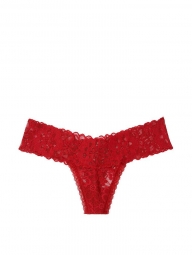Темно-красные кружевные трусики Victorias Secret тонг art741131 (размер M)