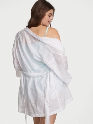 Домашний комплект Victoria’s Secret легкий халат майка шортики 1159792551 (Голубой, XS)