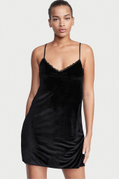 Платье домашнее Victoria's Secret бархатное 1159771548 (Черный, M)