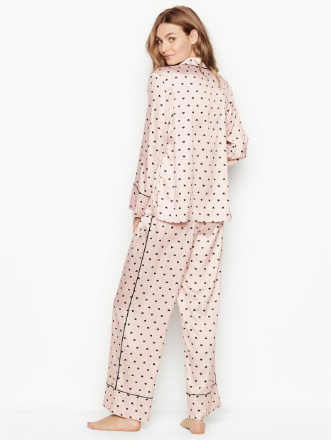 Сатиновая пижама Victoria's Secret  домашний костюм art240426 (Розовый, размер S)