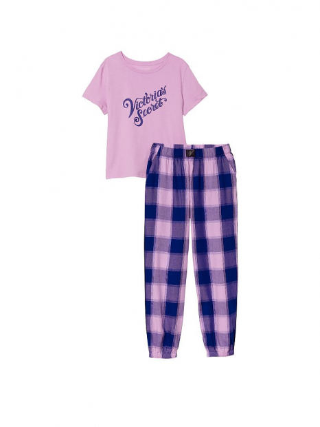 Домашний комплект пижама Victoria’s Secret футболка и штаны 1159761070 (Сиреневый/Синий, XL)