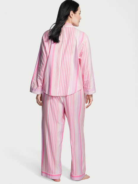 Фланелевая женская пижама Victoria's Secret рубашка и штаны 1159781331 (Розовый, L)