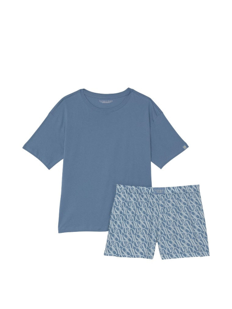 Домашний комплект пижамы Victoria’s Secret футболка и шорты 1159786739 (Синий, S)