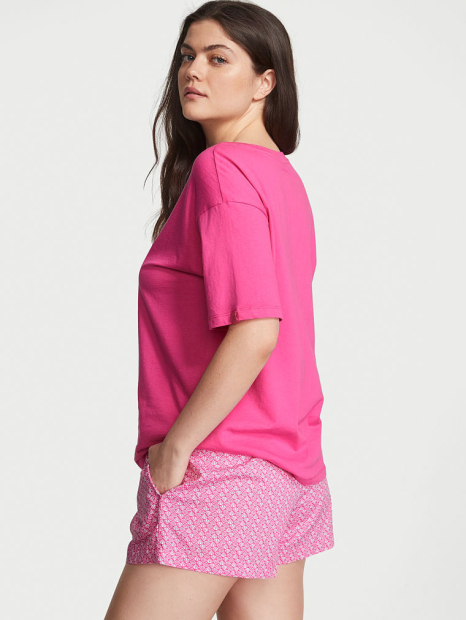 Домашний комплект пижамы Victoria’s Secret футболка и шорты 1159789894 (Розовый, S)