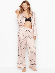 Сатинова піжама Victoria`s Secret домашній костюм art137141 (Рожевий, розмір L)