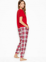 Женская пижама Victoria's Secret футболка и штаны art352825 (Красный/Белый, размер XS)