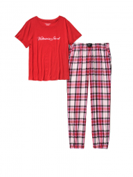 Женская пижама Victoria`s Secret футболка и штаны art132730 (Красный/Белый, размер XL)