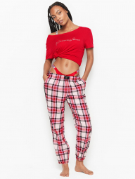 Женская пижама Victoria`s Secret футболка и штаны art132730 (Красный/Белый, размер XL)