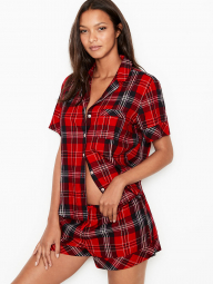 Женская пижама Victoria’s Secret рубашка и шорты art286316 (Красный/Черный, размер XL)