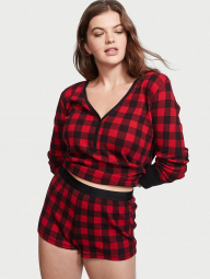 Домашняя женская пижама Victoria's Secret кофта и шорты 1159760722 (Красный/Черный, S)